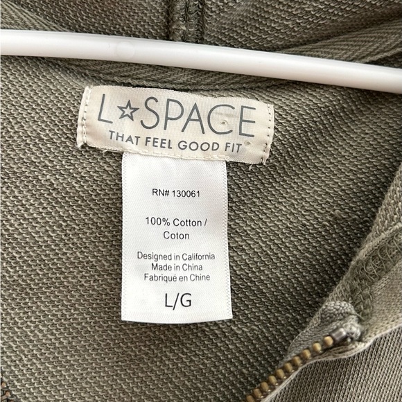 L Space Stay Cool French Terry Cotton One Piece Romper In Washed Army | Size L - Picture 9 of 9